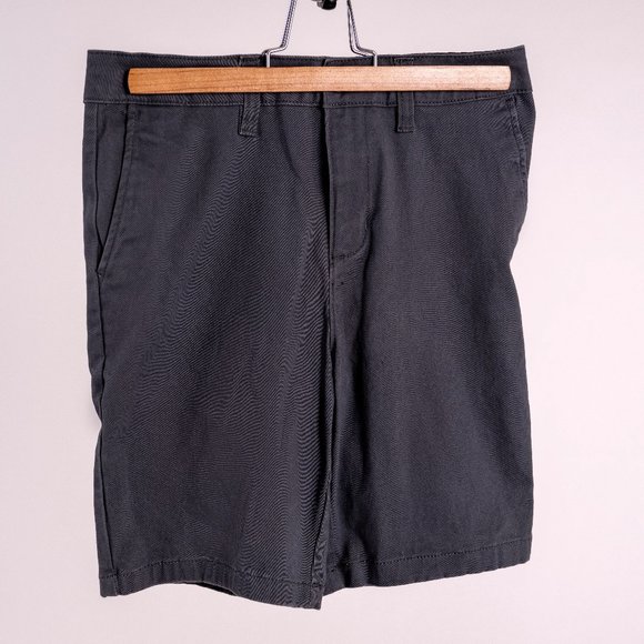 Blue Crown Gray Mens Flat front Chino Shorts 8" inseam - Sz 28 - Picture 1 of 3